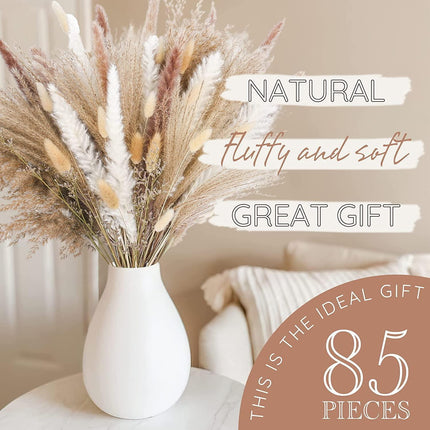 Rustic Bohemian Pampas Grass Bouquet for Weddings and Home Decor - 85 Pieces - Très Elite