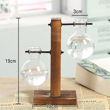 Rustic Vintage Wooden Terrarium - Stylish Vase for Indoor Plants and Bonsai - Très Elite