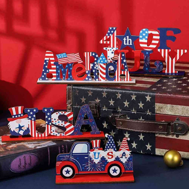 Rustic Wooden Patriotic Home Accent for Independence Day
