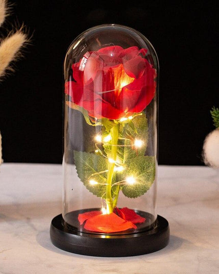 Elegant Simulated Rose Glass Dome - A Touch of Luxury for Your Home
