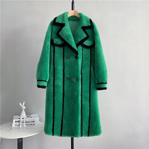 Luxurious Winter Elegance: Genuine Sheep Shearling Fur Jacket