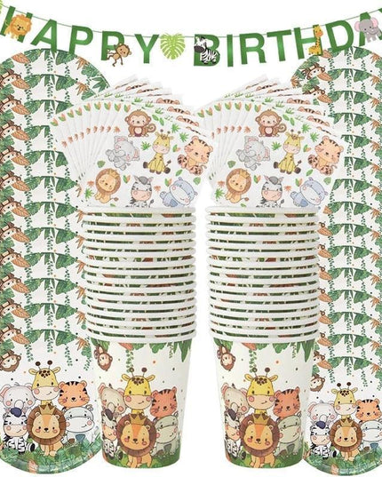 Jungle Safari Adventure Birthday Party Decor Kit - Complete Supplies for Kids’ Wild Celebration