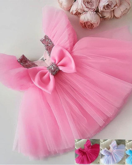 Charming Floral Bow-Back Dress for Young Royalty