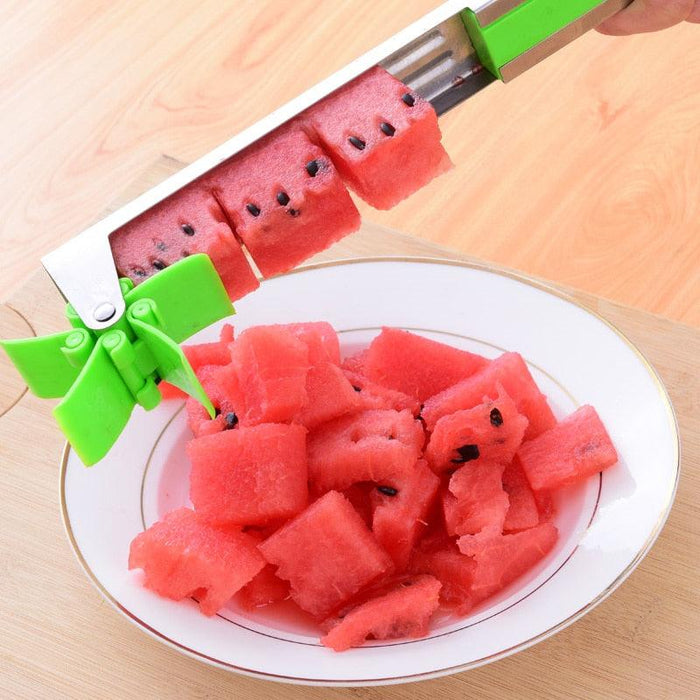 Watermelon Windmill Slicer: Stainless Steel Kitchen Gadget for Effortless Fruit Cutting