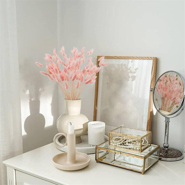 Whimsical Dried Bunny Tail Floral Arrangement - Elegant Home Decor