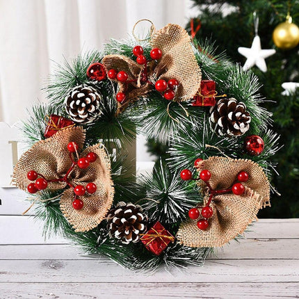 Elegant Pinecone and Berry Holiday Wreath Collection with Decorative Accents