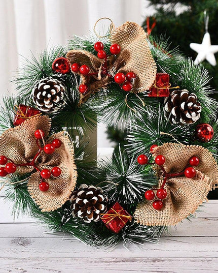 Elegant Pinecone and Berry Holiday Wreath Collection with Decorative Accents