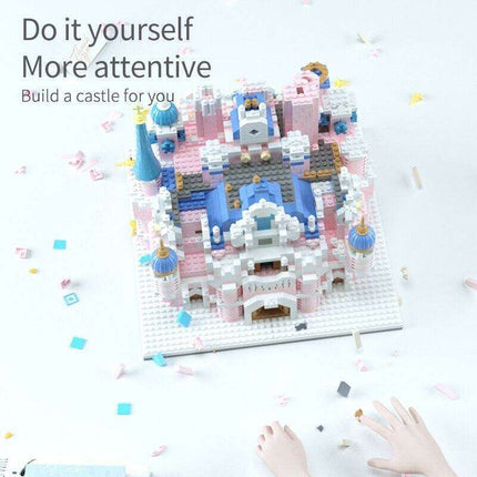 Magical LED Princess Castle Building Blocks Set with Mini House and Dolls for Girls