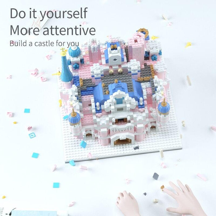 Magical LED Princess Castle Building Blocks Set with Mini House and Dolls for Girls