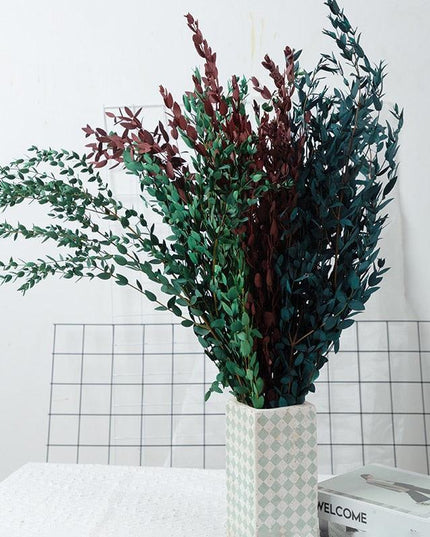Charming Dried Eucalyptus Millet Leaf Arrangement: A Stylish Home Decor Essential