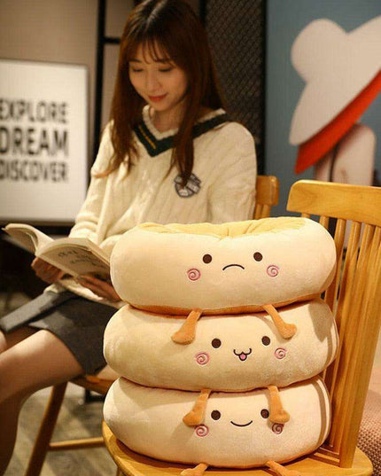 Bread Loaf Plush Comfort Cushion - Ideal for Relaxation, Travel, and Home Use