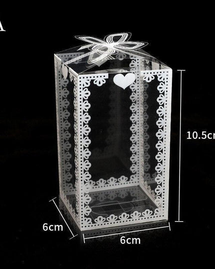 Chic Transparent Lace Design PVC Gift Boxes - Set of 10 for Elegant Gift Presentation