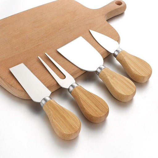 Cheese Knife Set with Wooden Handles | Stainless Steel Slicer Kit