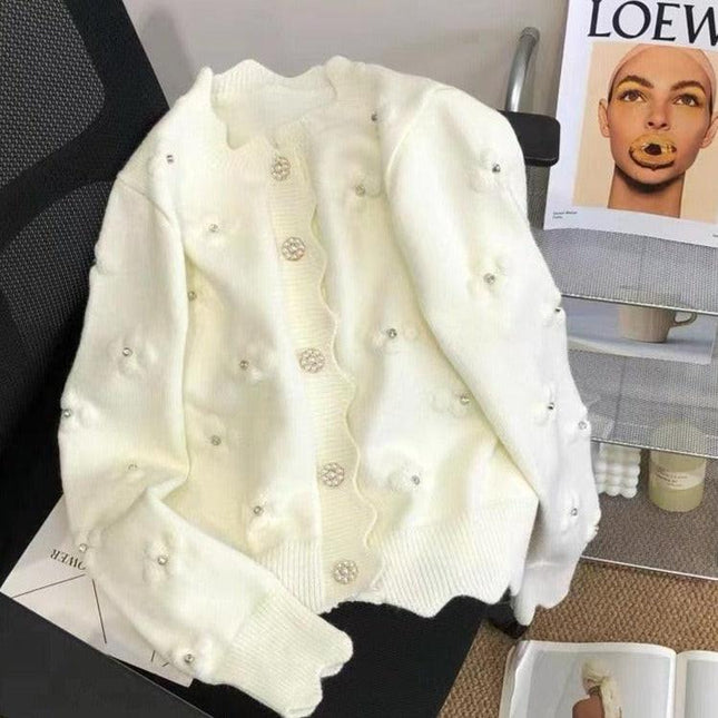 Timeless Elegance Vintage Knit Coat with Detailed Embroidery