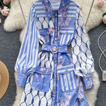 Ethereal Elegance: Chic Printed Shirt Dress for the Contemporary Woman