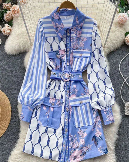 Ethereal Elegance: Chic Printed Shirt Dress for the Contemporary Woman