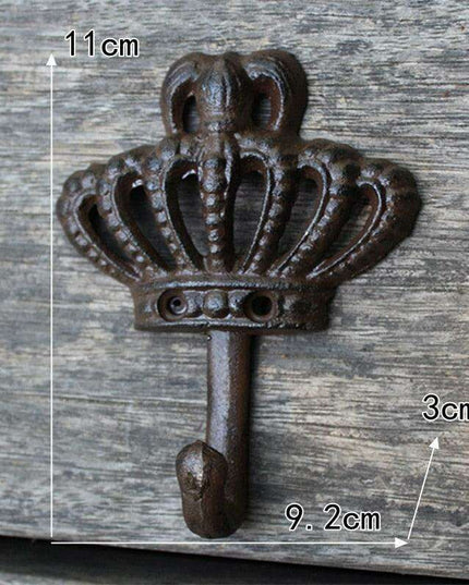 Vintage Royalty Cast Iron Crown Coat Hook - Timeless Home Accent