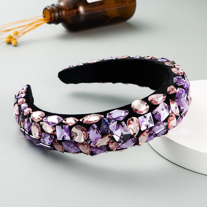 Purple Majesty Rhinestone Hairband - Elegant Hair Accessory for Women