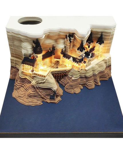 Luxurious 3D LED Memo Pad Calendar: Exquisite Paper Gift Set for the Discerning Individual