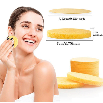 Luxurious Natural Cellulose Compressed Sponge Sheets - 100 Pack for Spa-Like Skincare