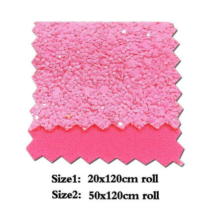 Glamorous Rose Pink Chunky Glitter Fabric Roll for Stunning Handbags and Accessories