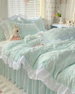 Cyan-Blue / Flat Bed Sheet / Twin 1.2m bed (3pcs)