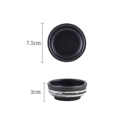 Elegant Retro Japanese Ceramic Sushi Plate and Mini Dipping Dish Set - Exquisite Dining Experience