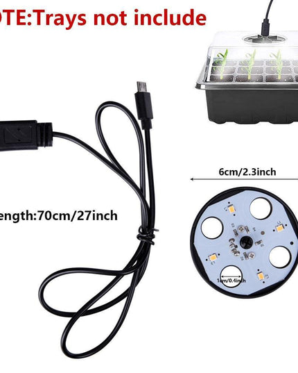 LED Seedling Starter Set with Humidity Control - Complete 5-Tray System for Enhanced Plant Growth