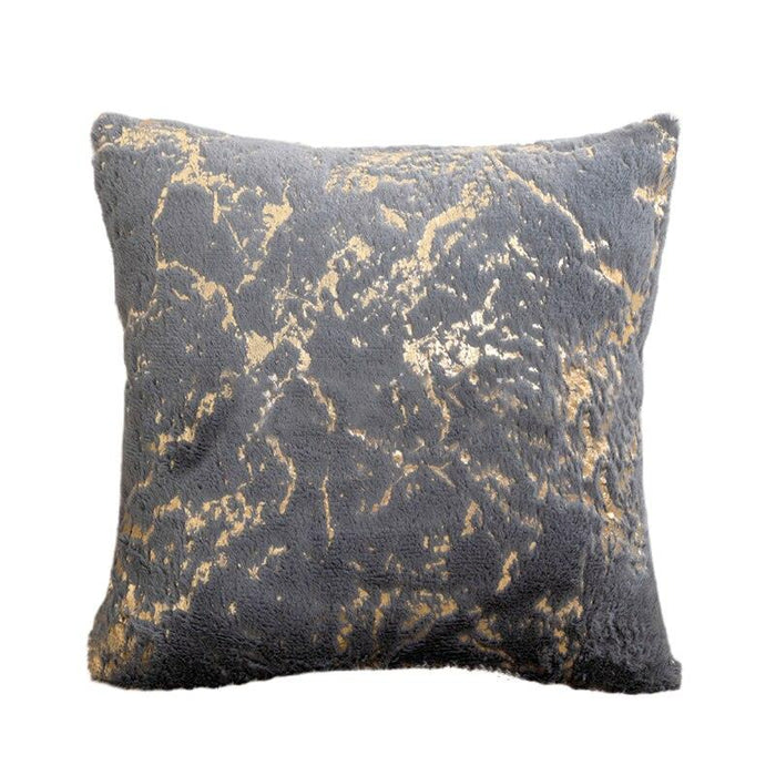 Sophisticated Nordic Golden Printed Cushion Cover in Timeless Black and Grey