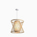 Bamboo Ceiling Chandelier: Hand-Woven Statement Piece for Home and Garden Decor