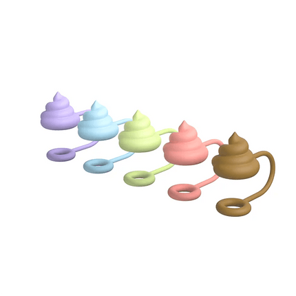 Whimsical Poop-Themed Silicone Straw Caps for Stanley Tumblers - Fun Drink Shields