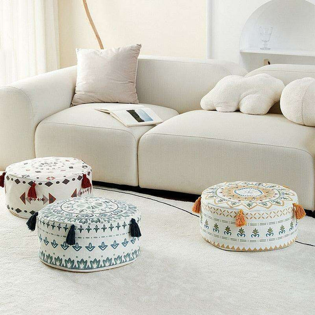 Nordic Chic Geometric Pouf Cover - Stylish Home Accent for Contemporary Interiors