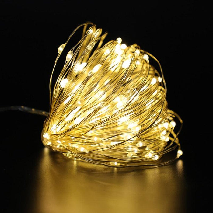 Light Up Your Holiday Decor with Yellow LED Copper Wire Lights: Add a Touch of Elegance to Your Festive Space