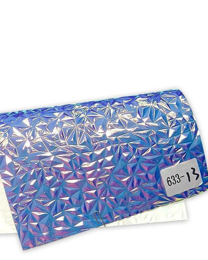 Crumpled Holographic Metallic Faux Leather Fabric Sheet for Creative DIY Endeavors