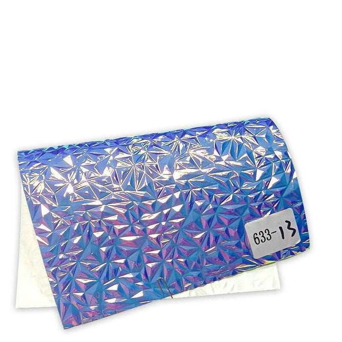 Iridescent Metallic Holographic PU Leather Fabric Sheet