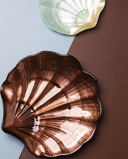 Sophisticated Seashell Glass Plate Set: Transform Your Dining Experience with European Elegance