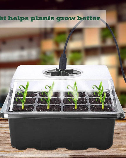 LED Seedling Starter Set with Humidity Control - Complete 5-Tray System for Enhanced Plant Growth