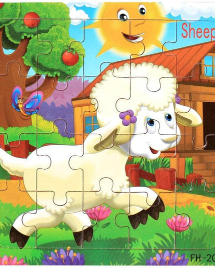 Montessori 3D Animal Vehicle Puzzle Set - Interactive Wooden Learning Toy for Kids