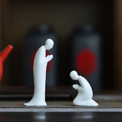 Serene Mindful Monk Porcelain Figurine