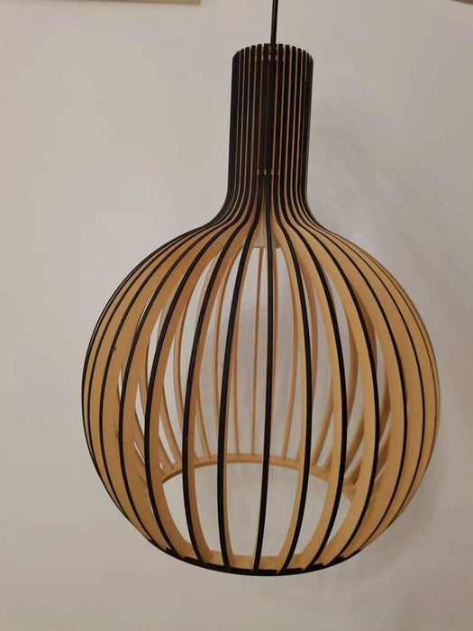 Nordic Elegance Wooden Pendant Light in Soft Shades