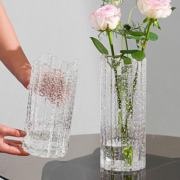 Radiant Glass Vase Trio with Solar-Powered Glow Effect