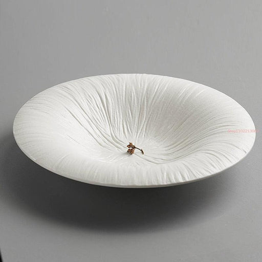 Luxe Ceramic Plate with Volcanic-Inspired Design