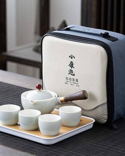 Revolutionary Spinning Porcelain Tea Set for Effortless Brewing