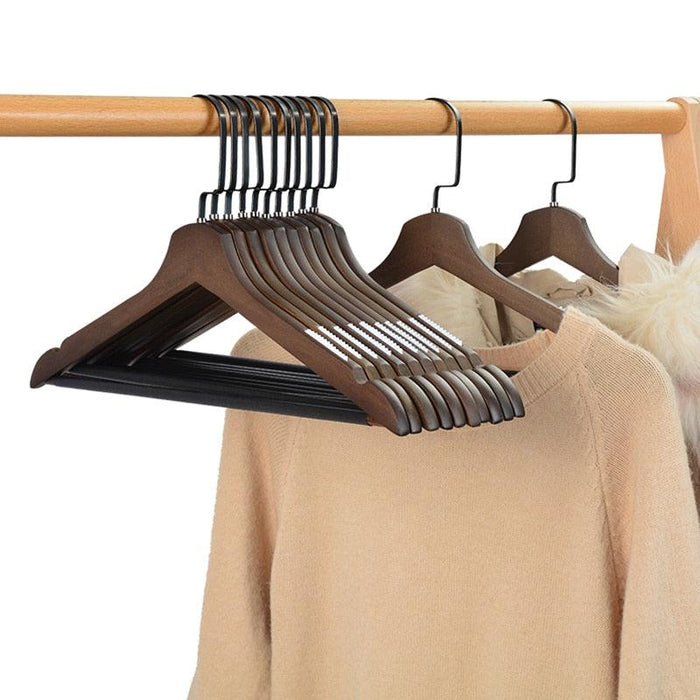 Luxurious Lotus Wood Hangers - Customizable Set for Chic Closet Organization