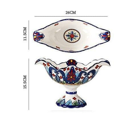 Bohemian Elegance: Luxe Fruit Bowl Set - Stunning Home Centerpiece