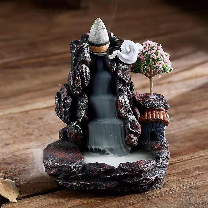 Waterfall Effect Resin Backflow Incense Burner - Tranquility & Sophistication