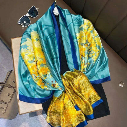 Coastal Charm: Elegant Multi-Hued Beach Scarf - Stylish UV Protection
