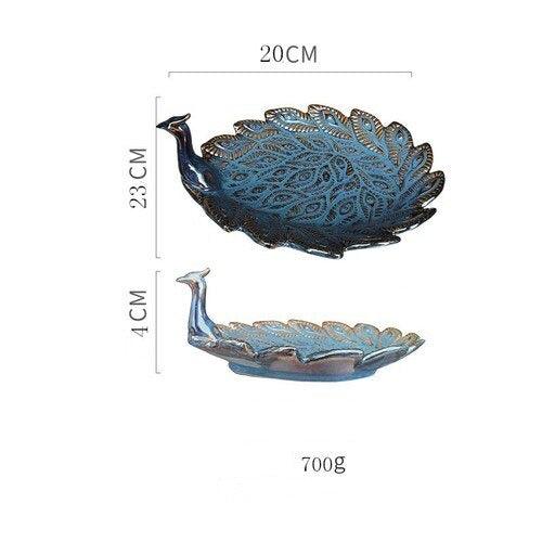 Japanese Inspired Ceramic Tableware - Artistic Irregular Plates with Marine and Floral Designs
