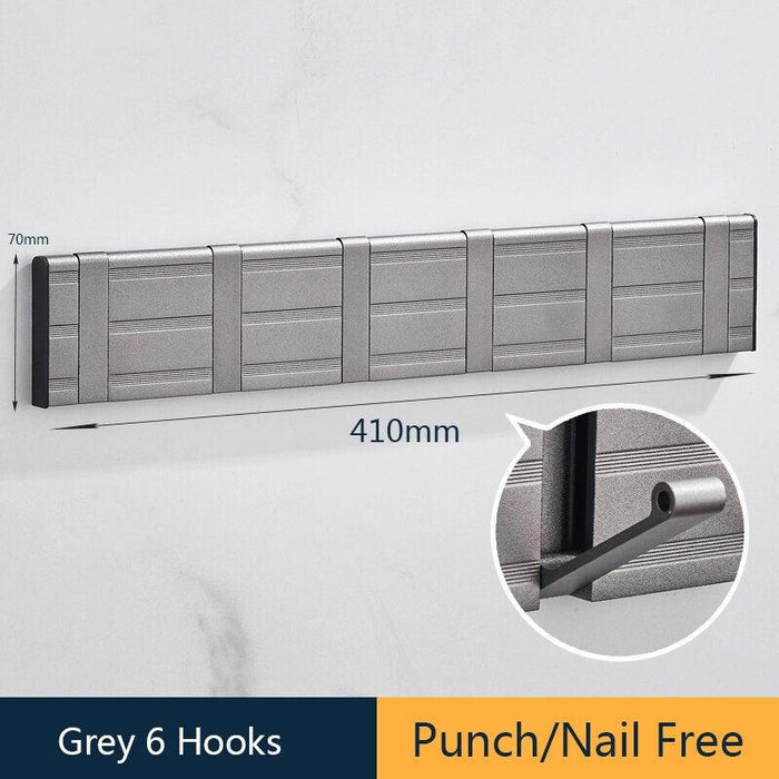 Sleek Grey Aluminum Adhesive Hooks for Elegant Home Storage