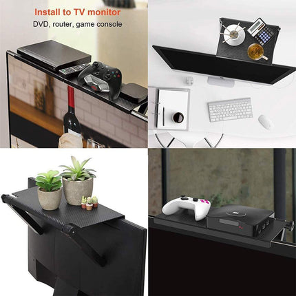 Versatile Adjustable Desktop Stand with Integrated Media Organizer in Chic Black or White
